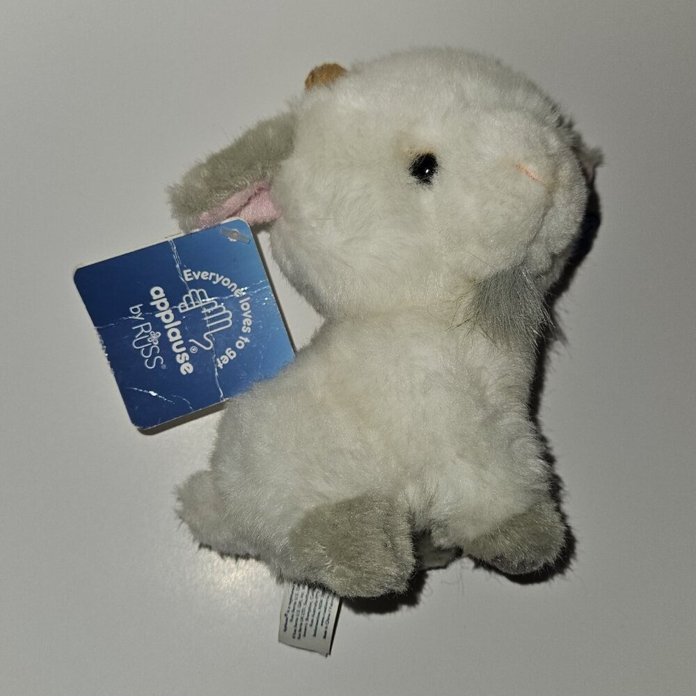 VTG Applause Russ White Goat Plush 6" Stuffed Animal Toy w/TAGS